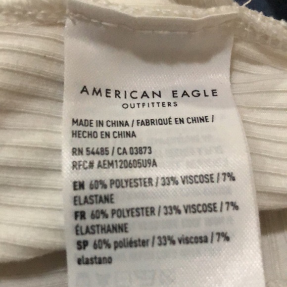 American Eagle white asymmetric one shoulder cutout ribbed body suit - Picture 4 of 4